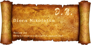 Diera Nikoletta névjegykártya